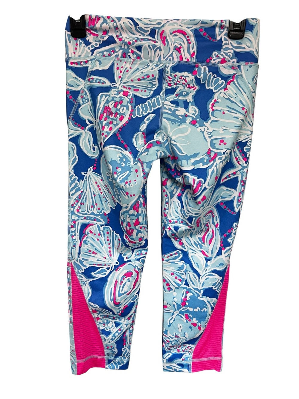 Lilly Pulitzer Blue, Light Blue & Pink Shell-Print Capri Leggings - Picture 2 of 3